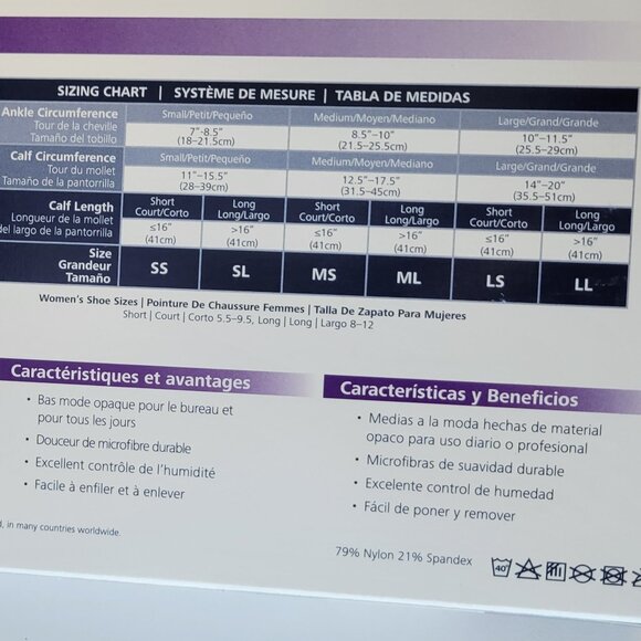 Sigvaris Medical Compression Hosiery / Knee-High / LL / Graphite / 843CLLW91 - Picture 4 of 6